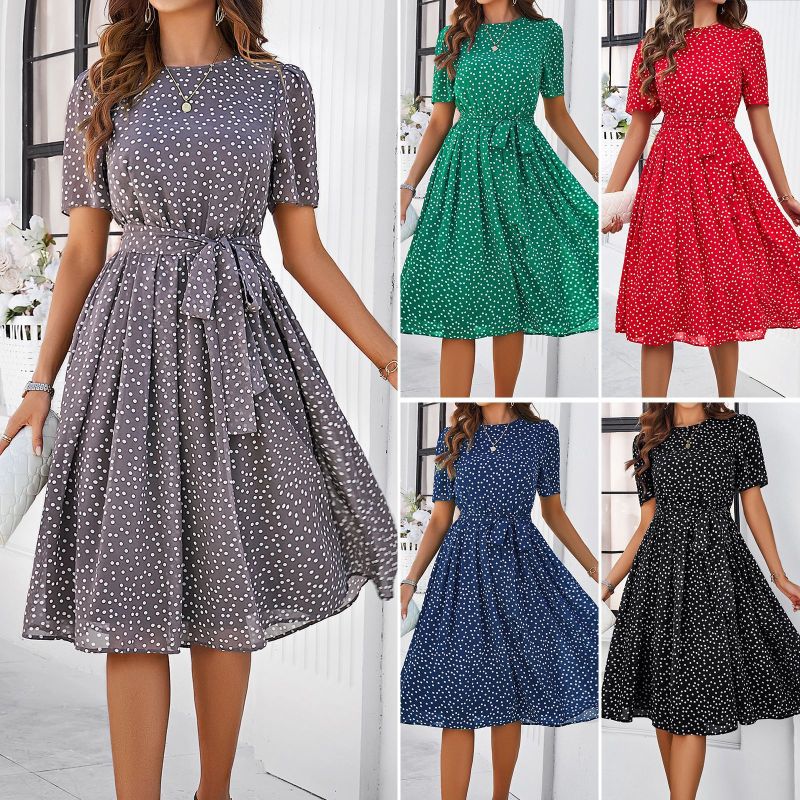 Midi Dress Women Regular Fit Casual Elegant