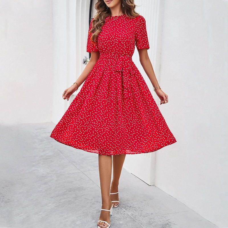 Midi Dress Women Regular Fit Casual Elegant