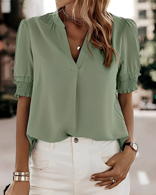 Short-Sleeve Blouse Women Relaxed Fit Casual Summer
