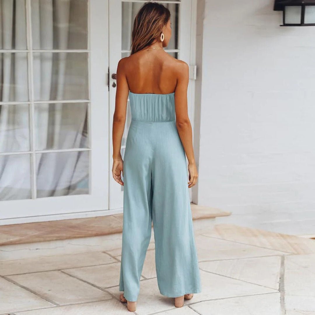 Strapless Wide Leg Jumpsuit Women Relaxed Fit Casual Summer