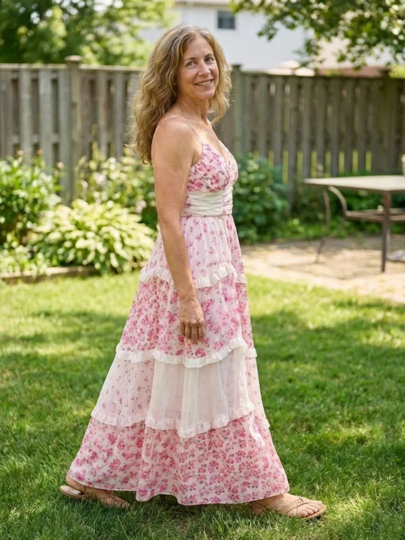 Maxi Dress Women Fitted Bodice Casual Summer