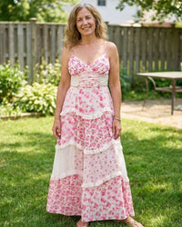 Maxi Dress Women Fitted Bodice Casual Summer