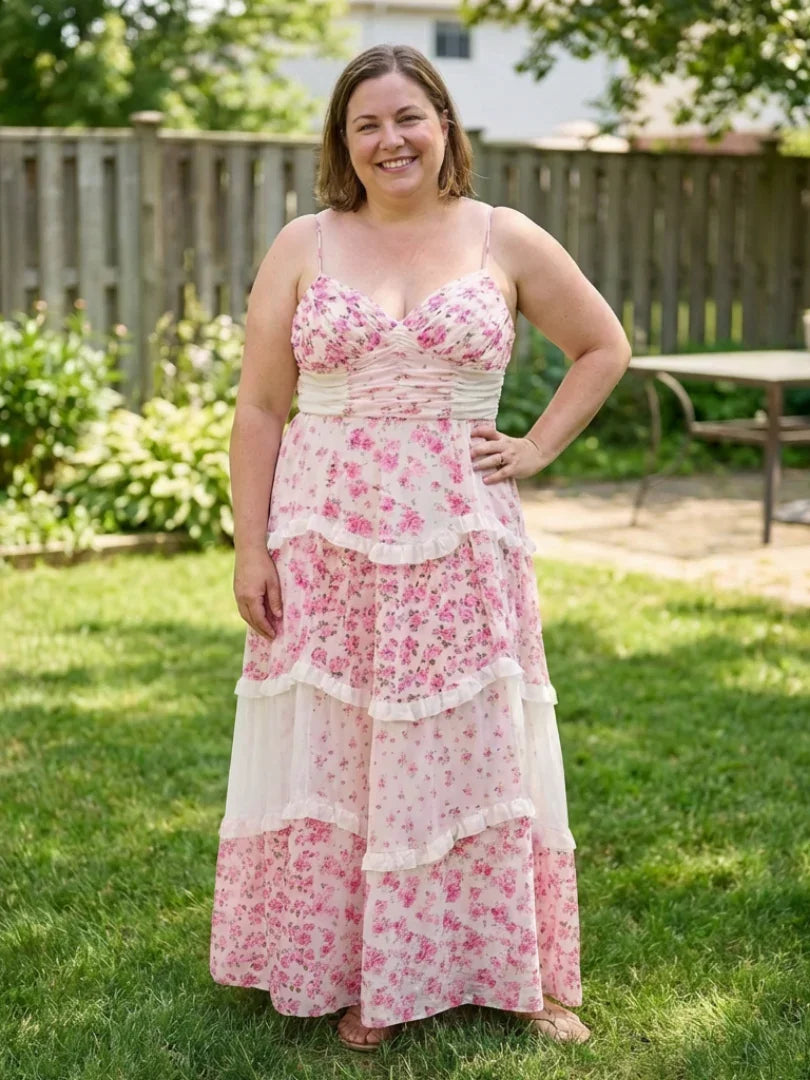 Maxi Dress Women Fitted Bodice Casual Summer