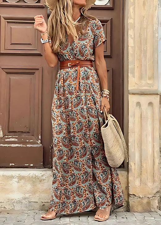 Boho Maxi Dress Women Regular Fit Summer Casual Elegant