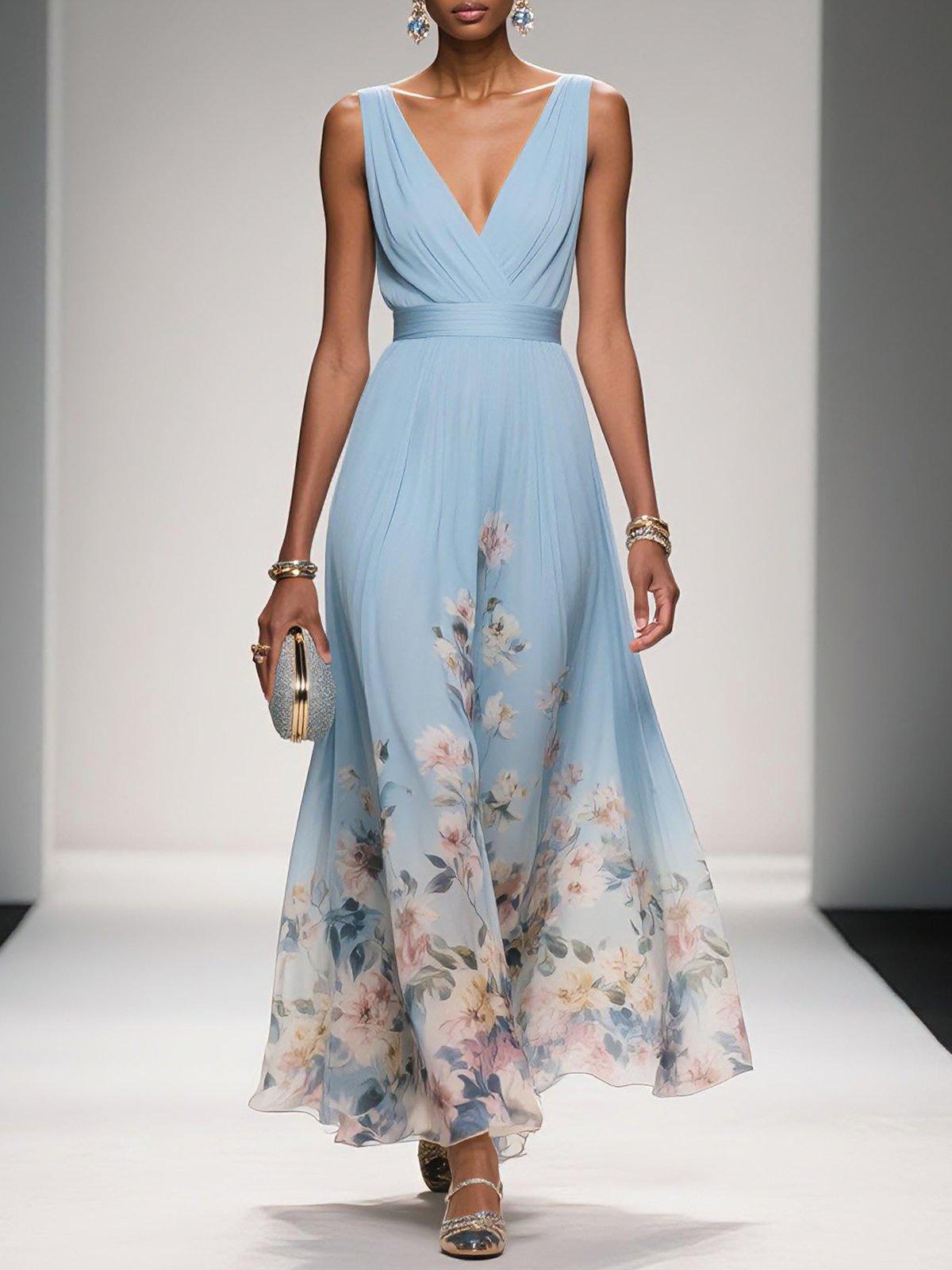 Maxi Dress Women Regular Fit Casual Summer Floral