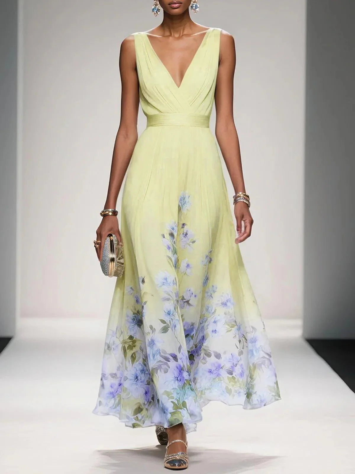 Maxi Dress Women Regular Fit Casual Summer Floral