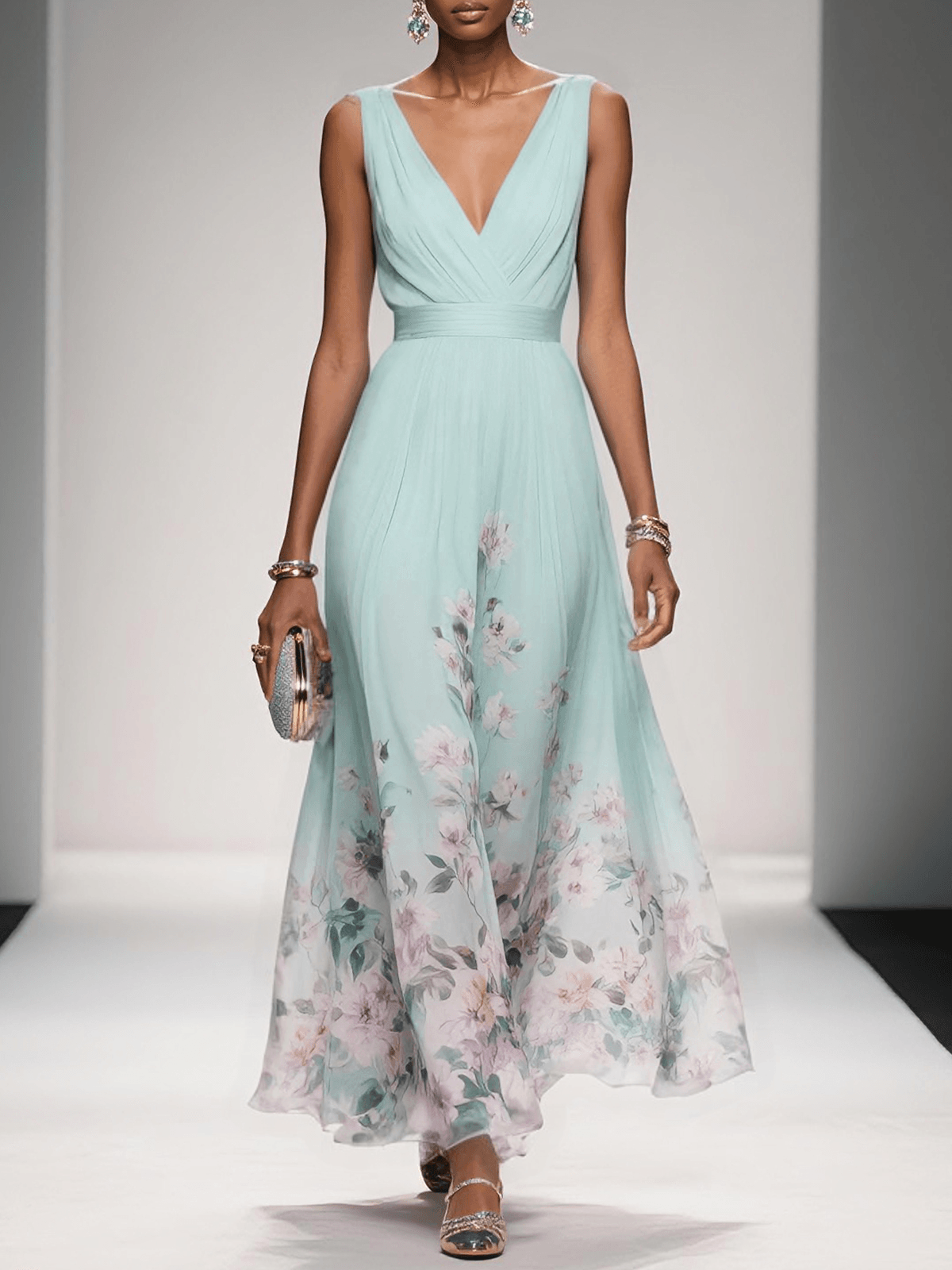 Maxi Dress Women Regular Fit Casual Summer Floral
