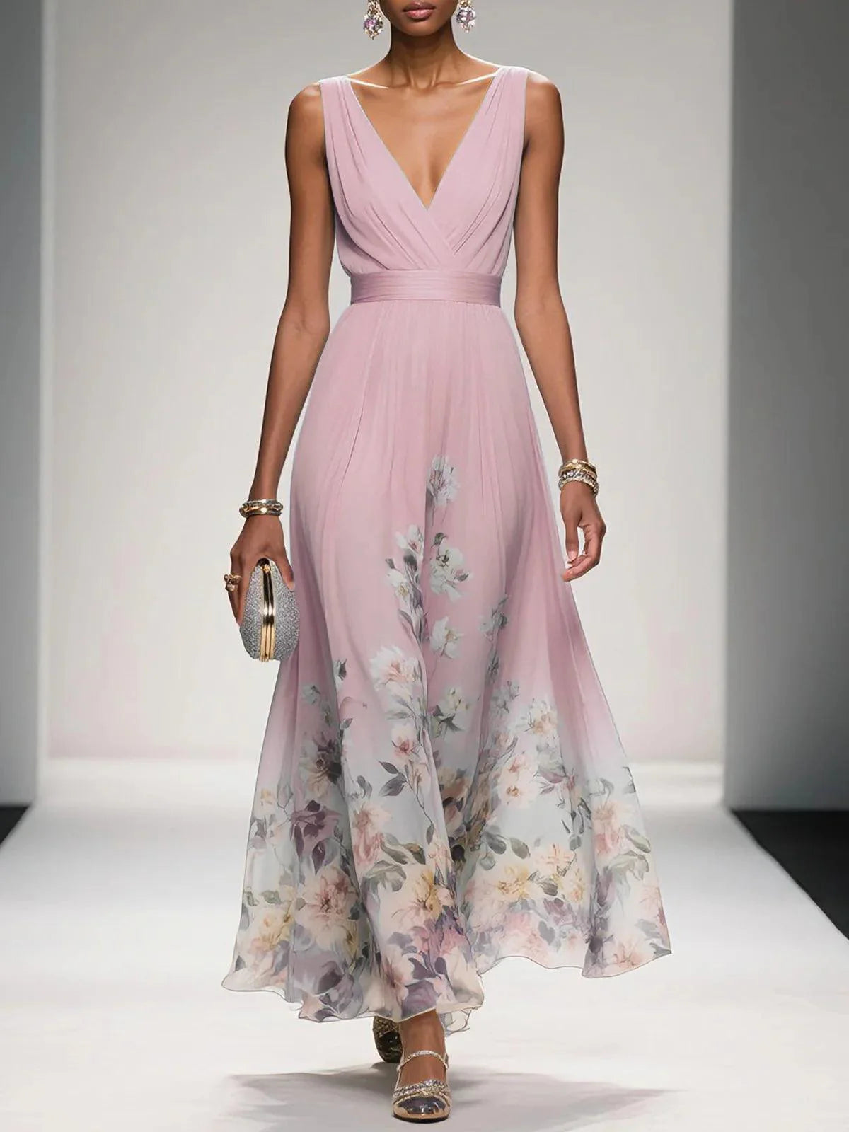 Maxi Dress Women Regular Fit Casual Summer Floral