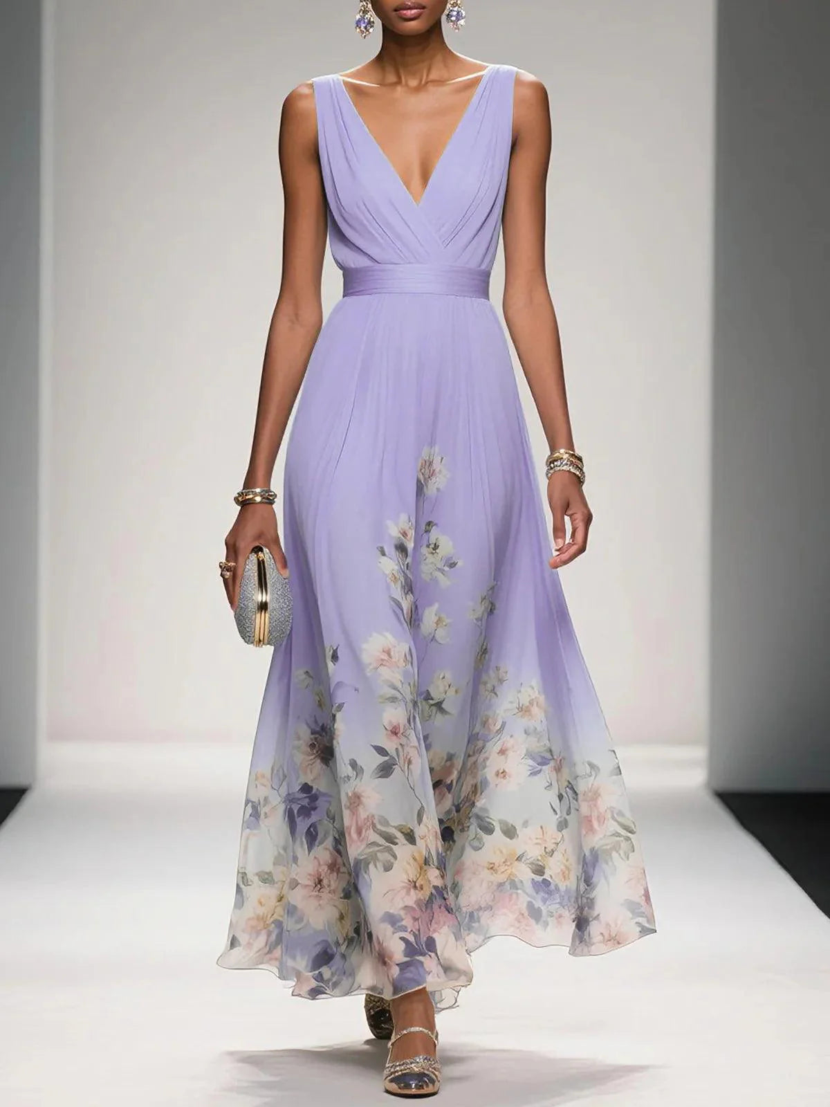 Maxi Dress Women Regular Fit Casual Summer Floral