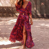 Maxi Wrap Dress Women Regular Fit Summer Casual