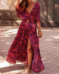 Maxi Wrap Dress Women Regular Fit Summer Casual