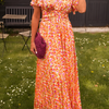Maxi Dress Women Slim Fit Casual V-Neck Wrap Style