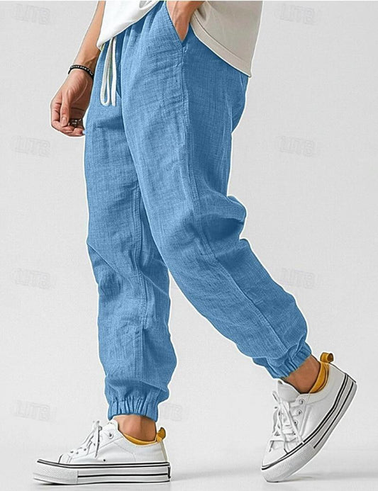 Jogger Trousers Men Relaxed Fit Casual Summer