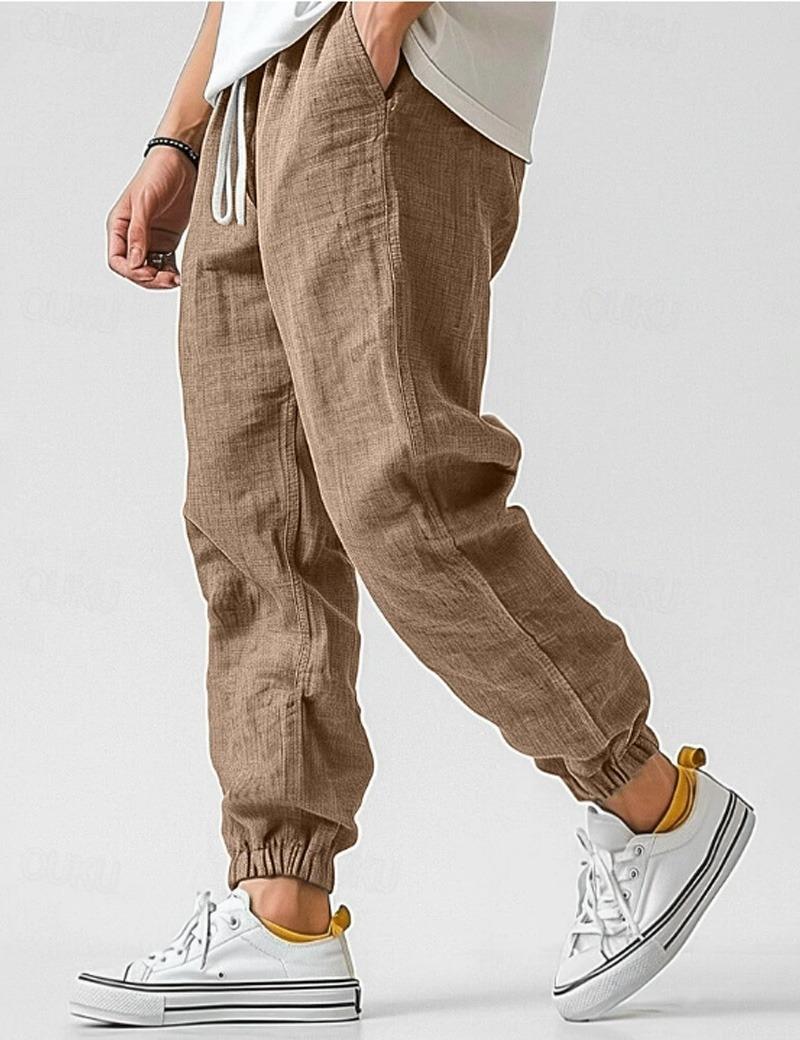 Jogger Trousers Men Relaxed Fit Casual Summer