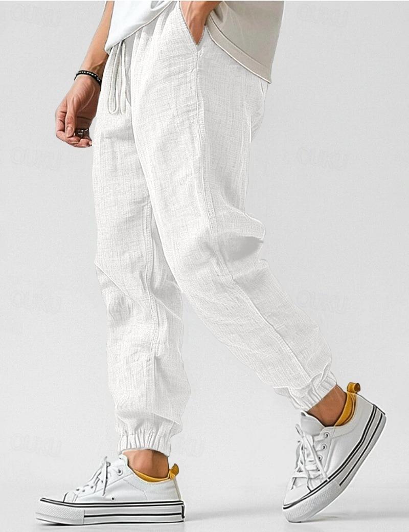 Jogger Trousers Men Relaxed Fit Casual Summer