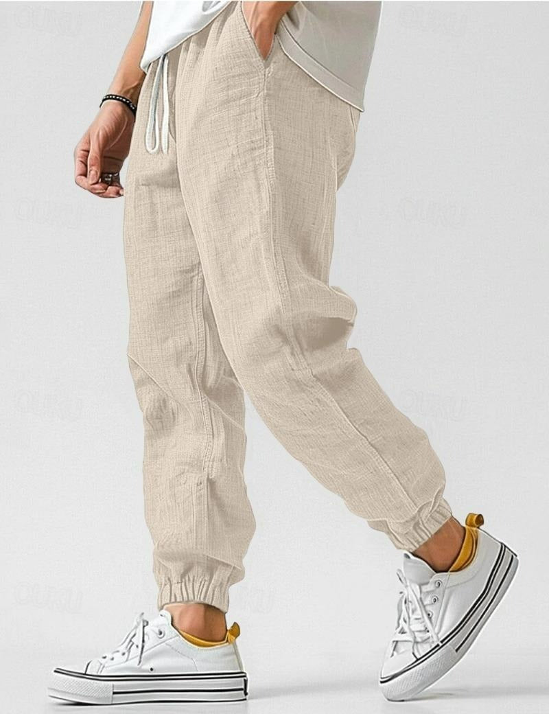 Jogger Trousers Men Relaxed Fit Casual Summer