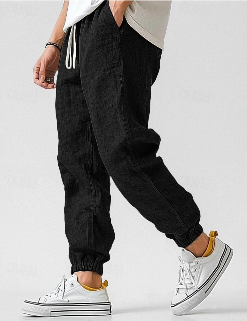 Jogger Trousers Men Relaxed Fit Casual Summer