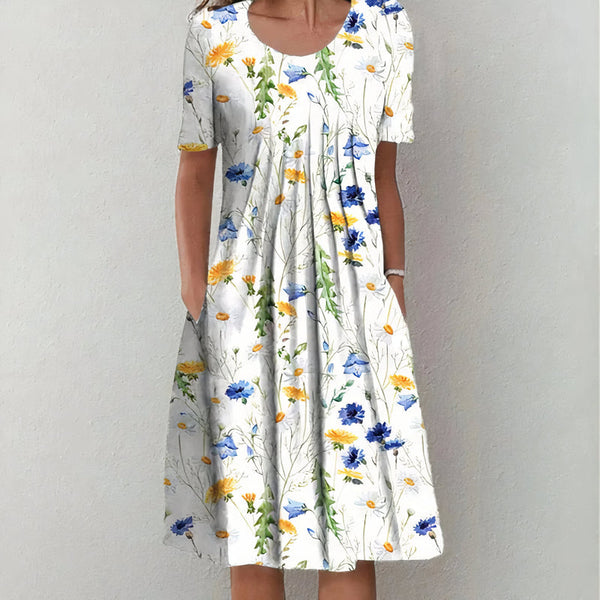 Dress Women Regular Fit Casual Elegant Floral