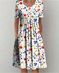 Dress Women Regular Fit Casual Elegant Floral