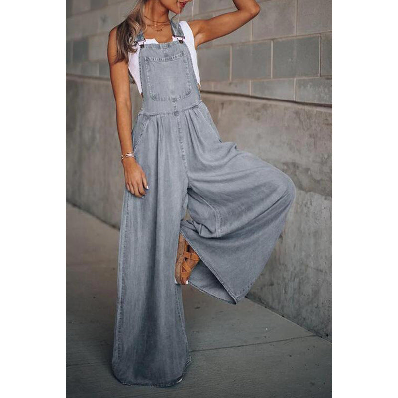 Wide-Leg Jumpsuit Women Relaxed Fit Casual