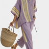 Top and Striped Pants Women Oversized Fit Casual Boho