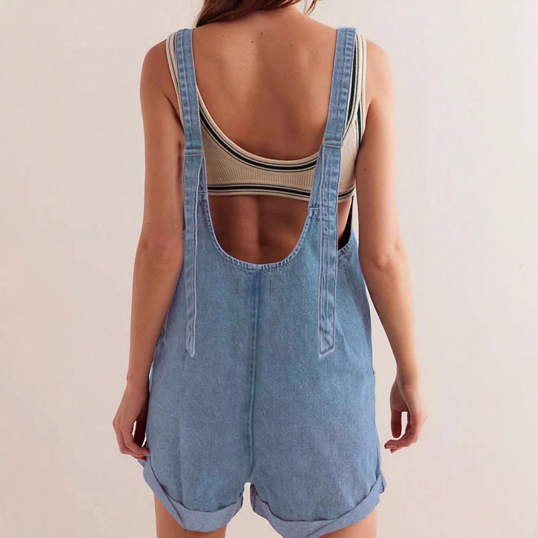 Overall Shorts Women Relaxed Fit Casual Summer