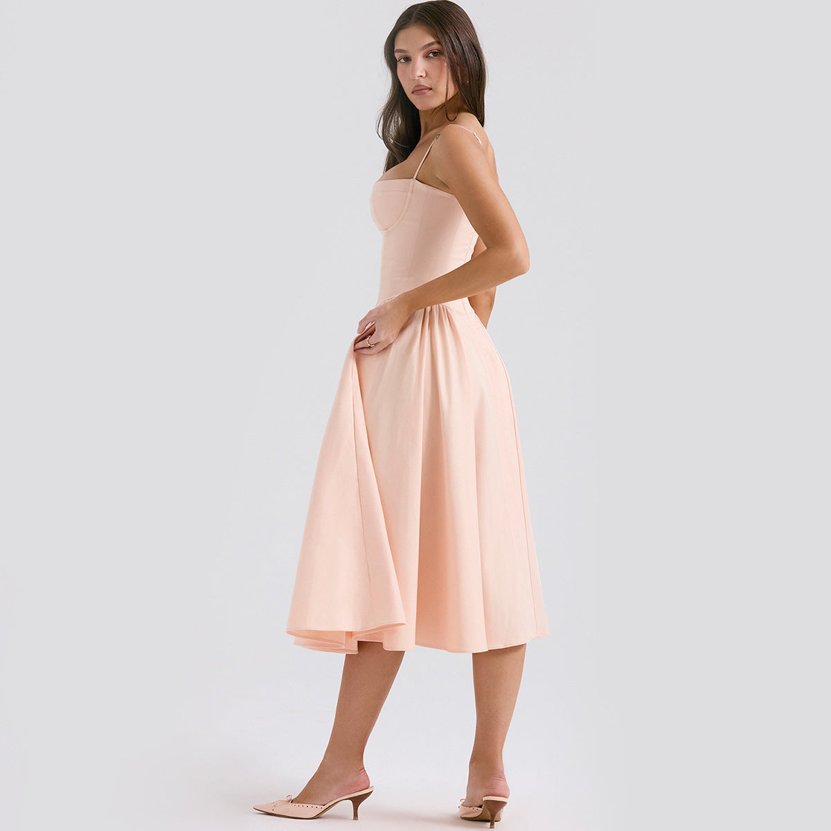 Eleanor | Corset Midi Dress Women Fitted Casual Formal