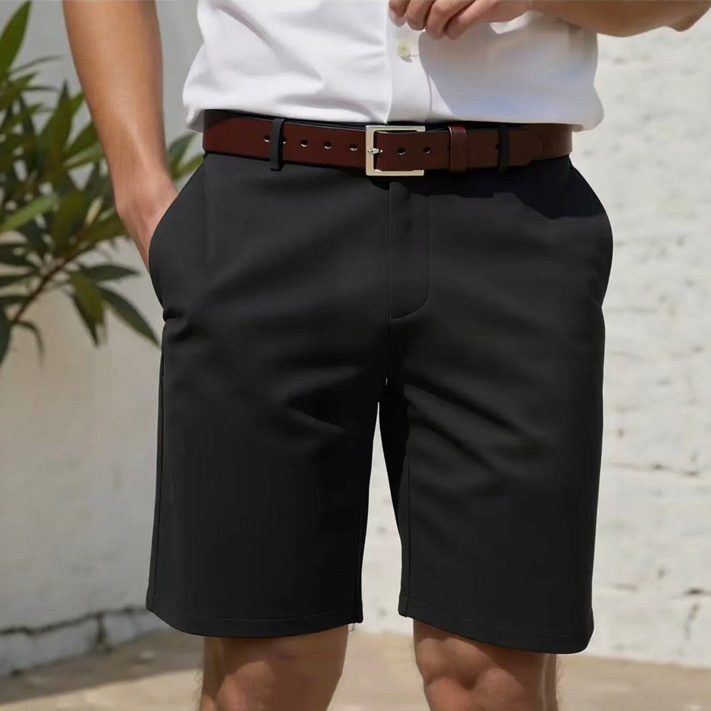 Tailored Shorts Men Slim Fit Smart Casual Summer