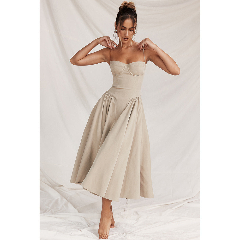 Eleanor | Corset Midi Dress Women Fitted Casual Formal