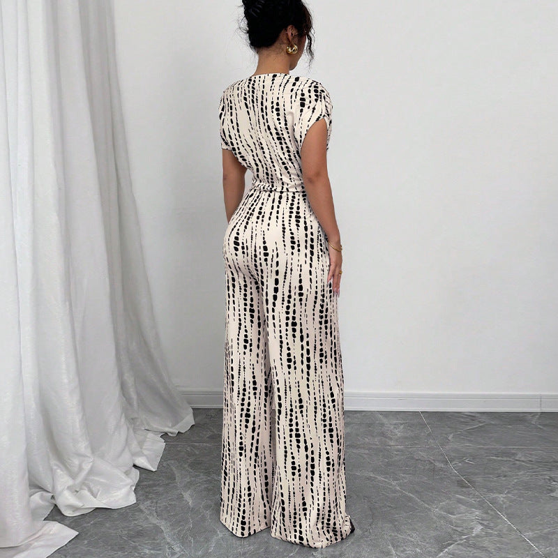 Off Shoulder Wide Leg Jumpsuit Women Relaxed Fit Casual Elegant
