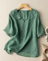 Vintage Button Detail Blouse Women Regular Fit Casual