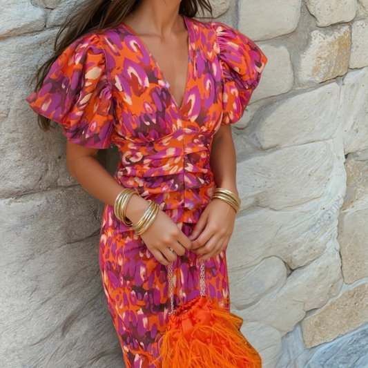 Dress Women Regular Fit Casual Summer Vibrant Print