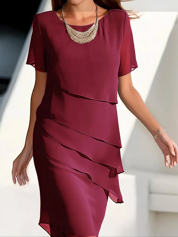 Chiffon Dress Women Regular Fit Casual Summer