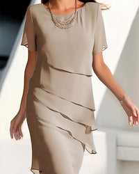 Chiffon Dress Women Regular Fit Casual Summer