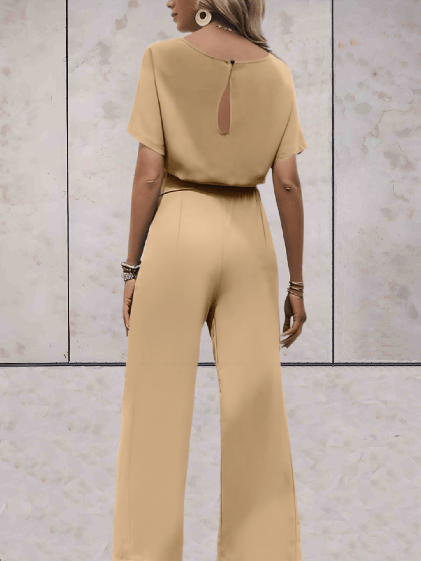 Wide-Leg Jumpsuit Women Relaxed Fit Casual Summer
