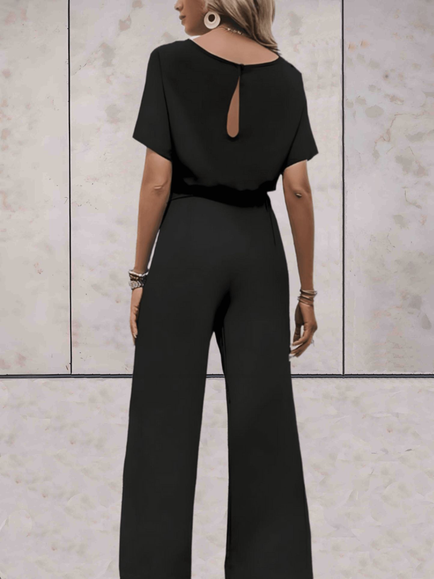 Wide-Leg Jumpsuit Women Relaxed Fit Casual Summer
