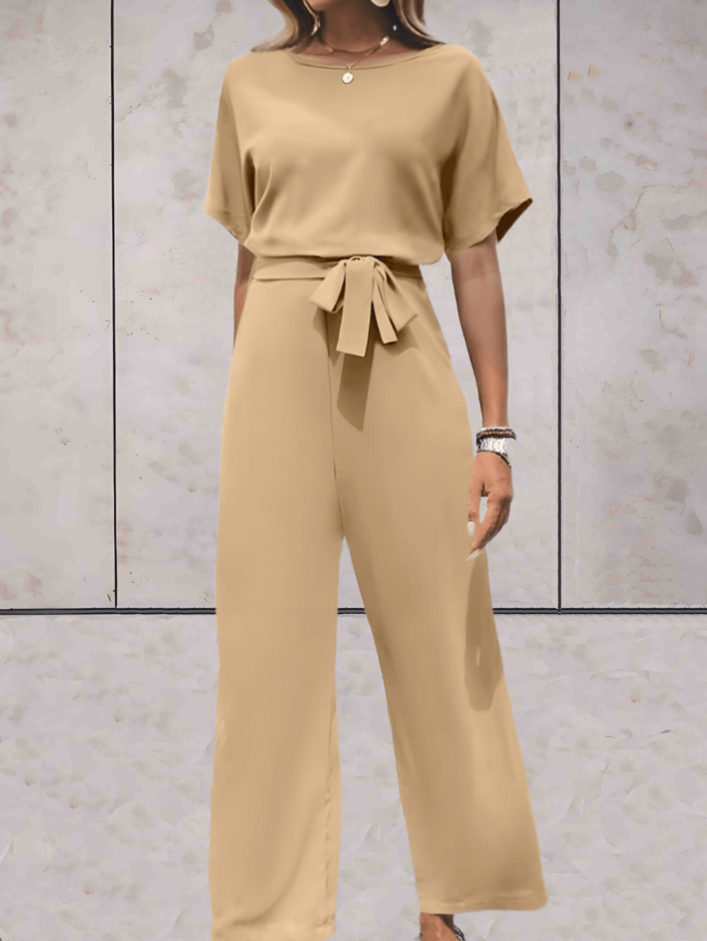 Wide-Leg Jumpsuit Women Relaxed Fit Casual Summer