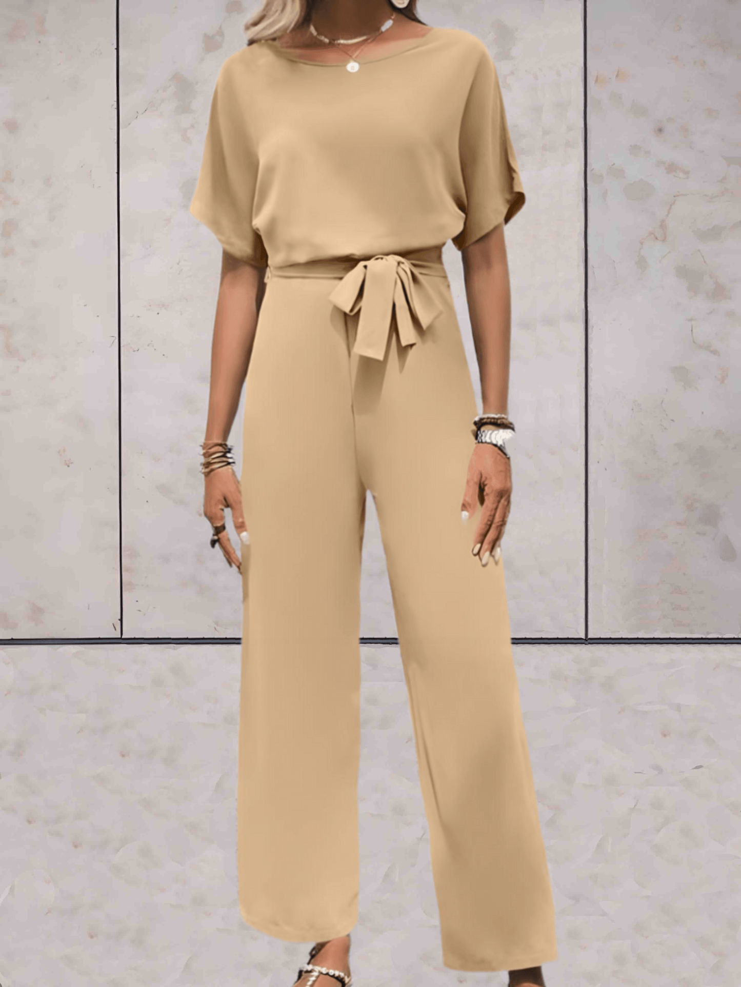Wide-Leg Jumpsuit Women Relaxed Fit Casual Summer