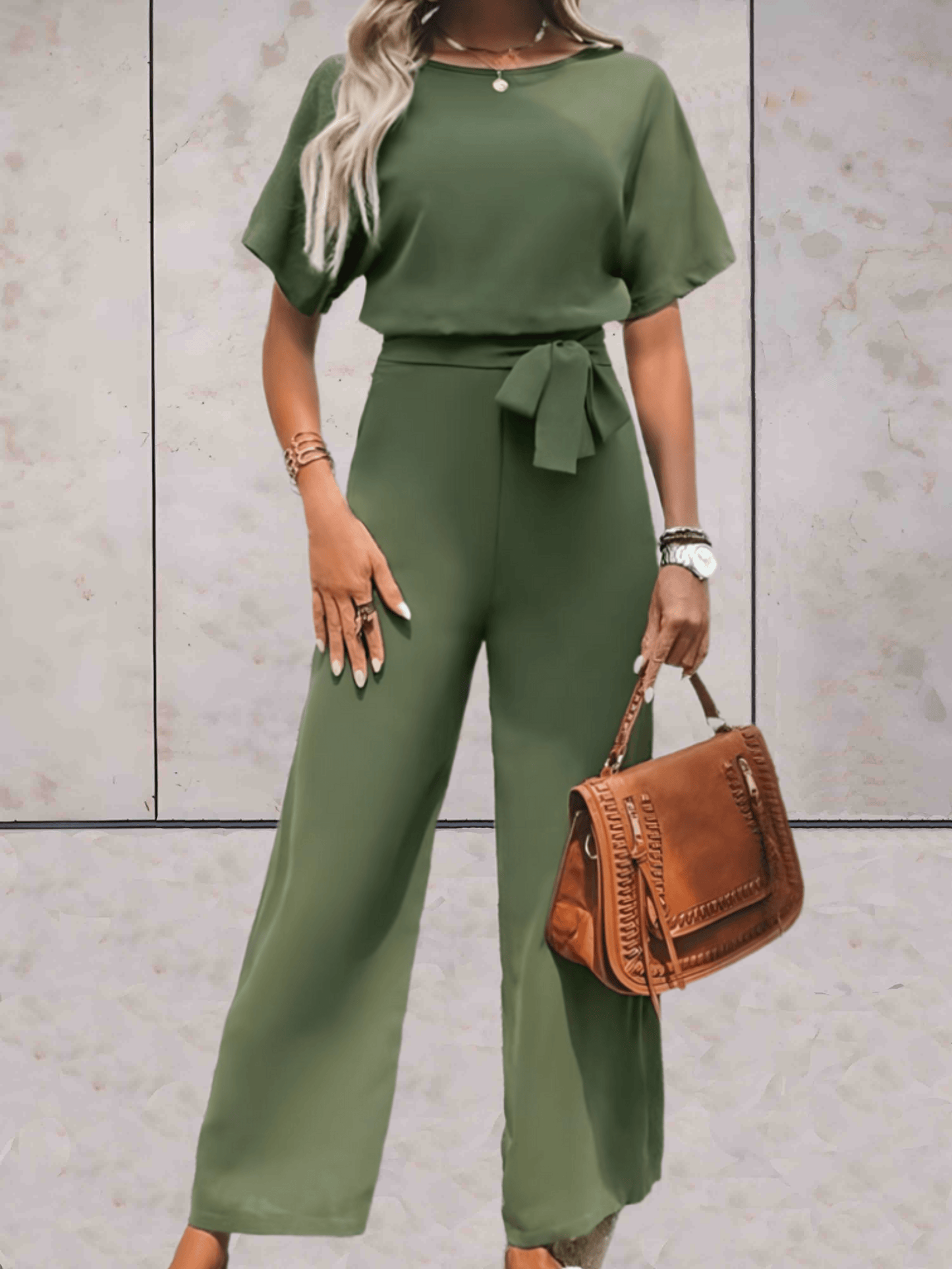 Wide-Leg Jumpsuit Women Relaxed Fit Casual Summer