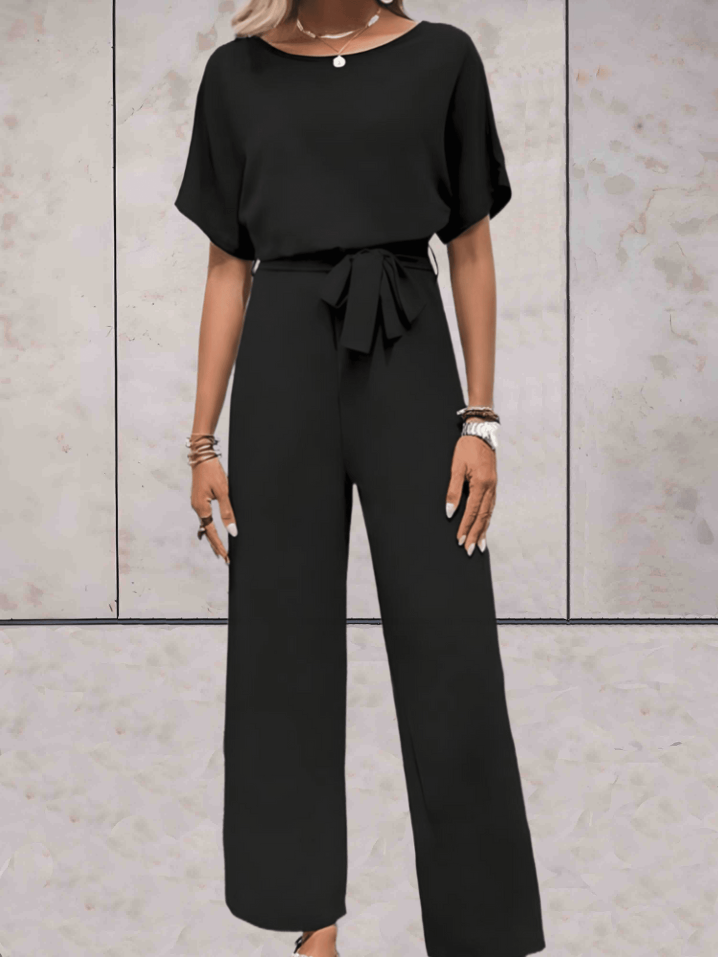 Wide-Leg Jumpsuit Women Relaxed Fit Casual Summer