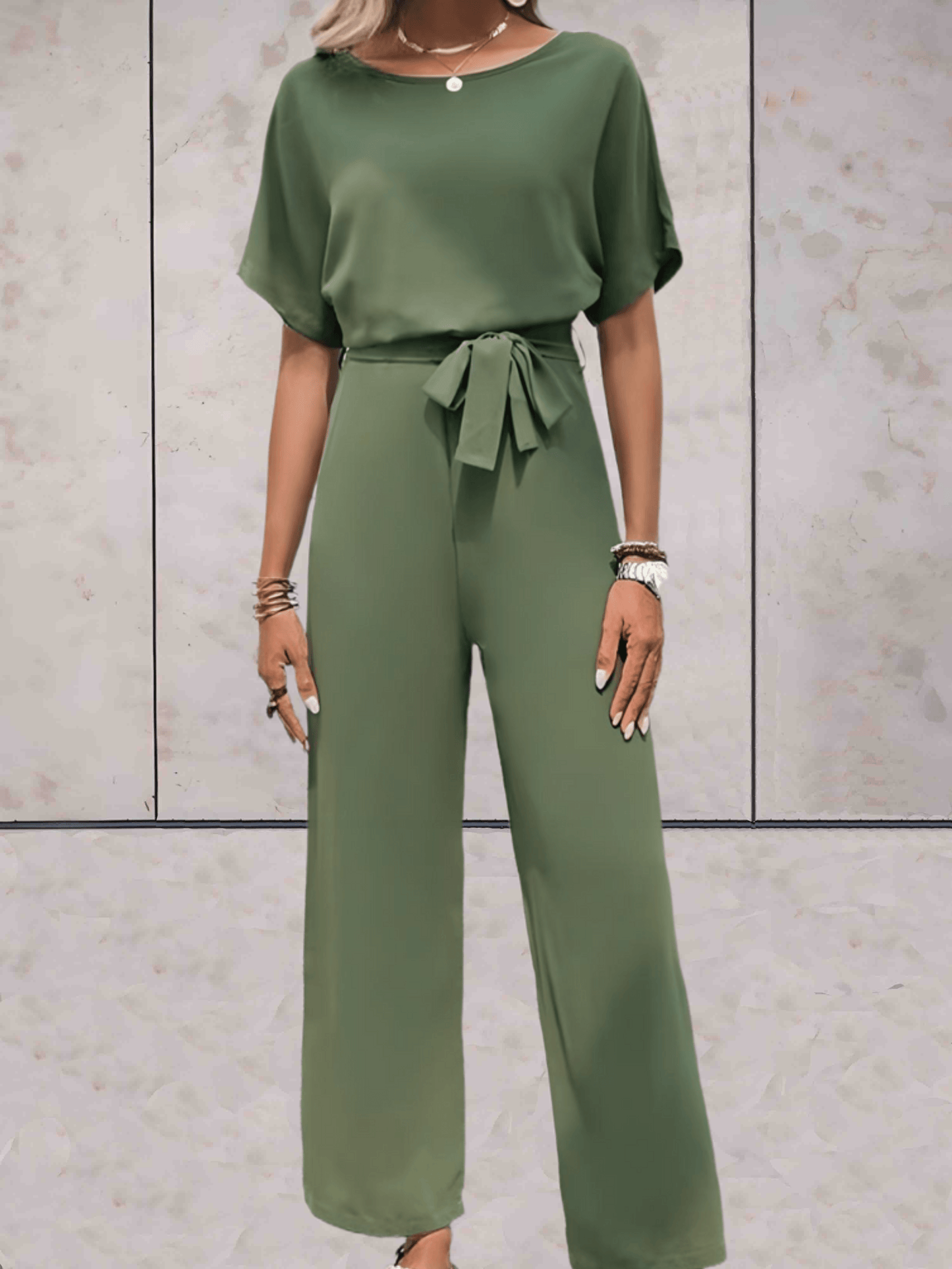 Wide-Leg Jumpsuit Women Relaxed Fit Casual Summer