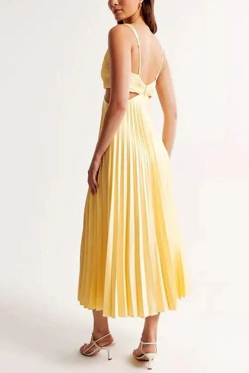 Pleated Dress Women Slim Fit Elegant Timeless Style