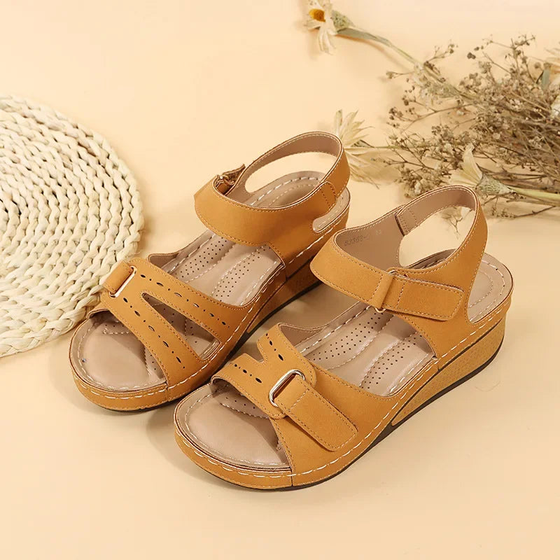 Wedge Sandals Women Adjustable Straps Summer Casual
