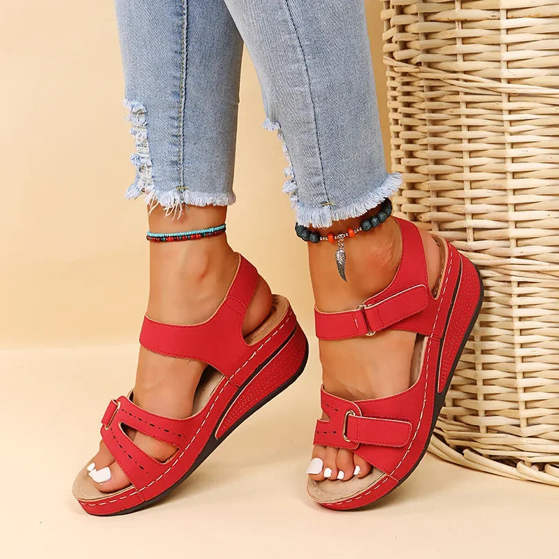 Wedge Sandals Women Adjustable Straps Summer Casual