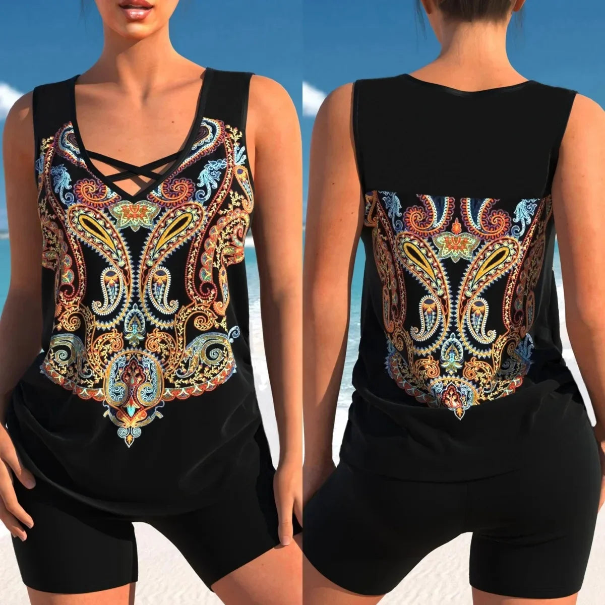 Two-Piece Swimsuit Women Loose Fit Sport Summer