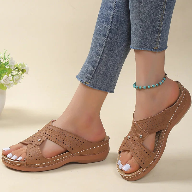 Sandals Women Casual Summer Crisscross Straps Comfortable Fit