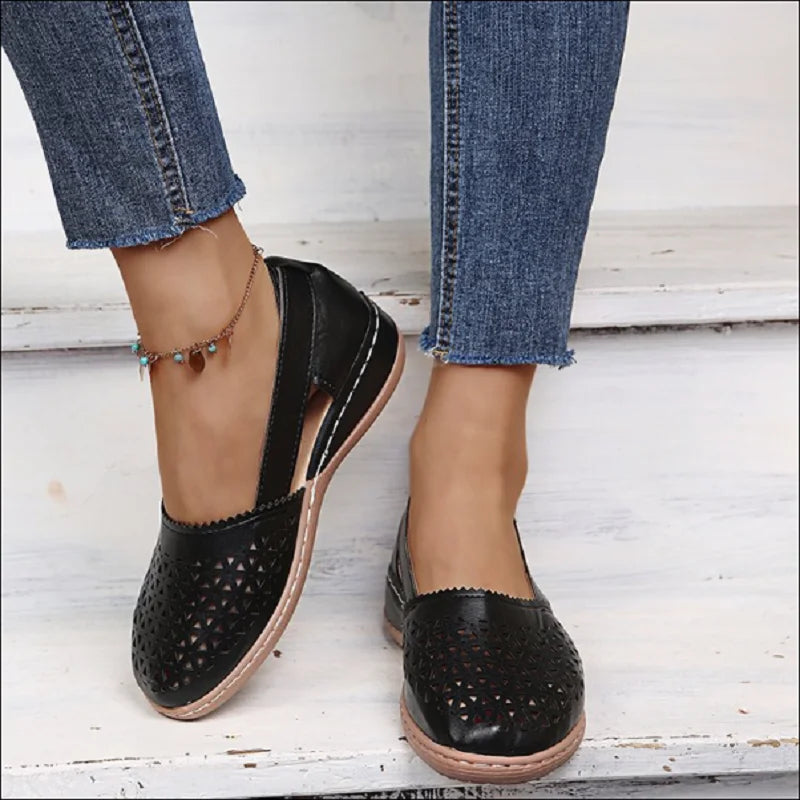Moccasins Women Casual Elegant Perforated Design Comfortable