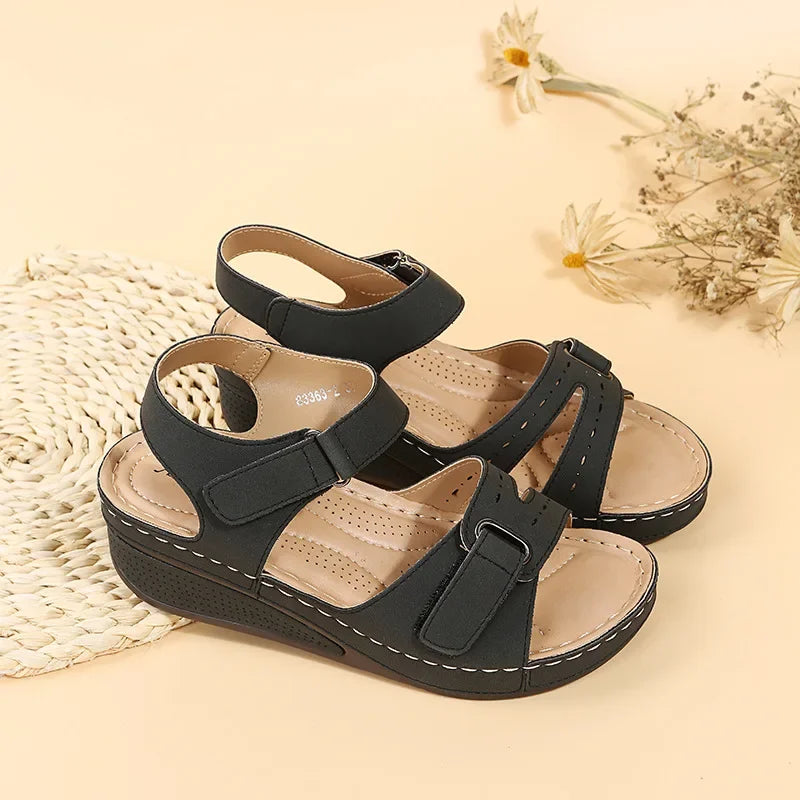Wedge Sandals Women Adjustable Straps Summer Casual