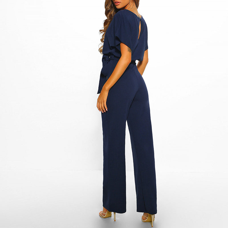 Jumpsuit Women Regular Fit Casual Elegant with Belt