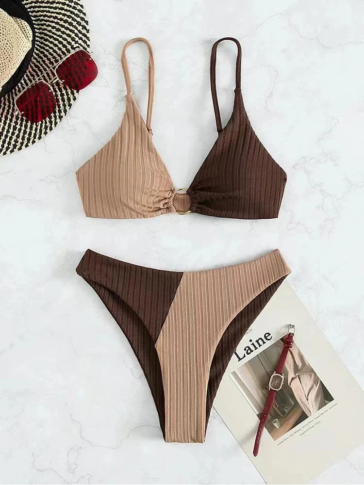 Two-Tone Bikini Women Slim Fit Summer Leisure